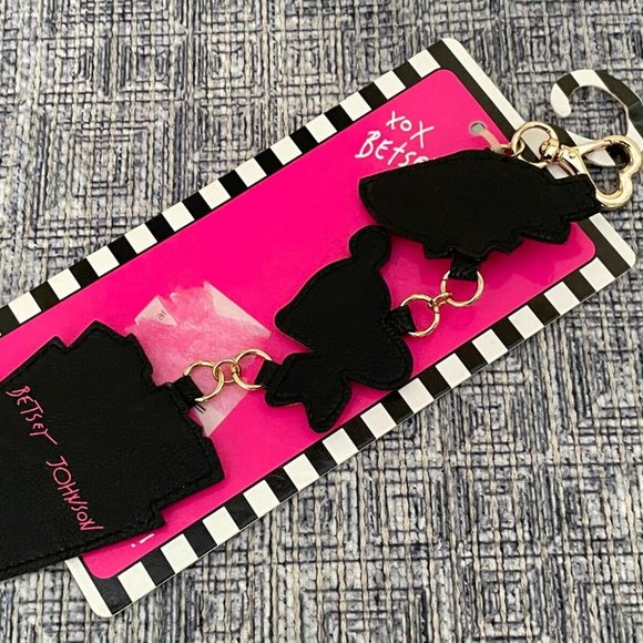 Betsey Johnson Keys Holder Sequin French Fries Heart eye Keychain - Picture 10 of 12